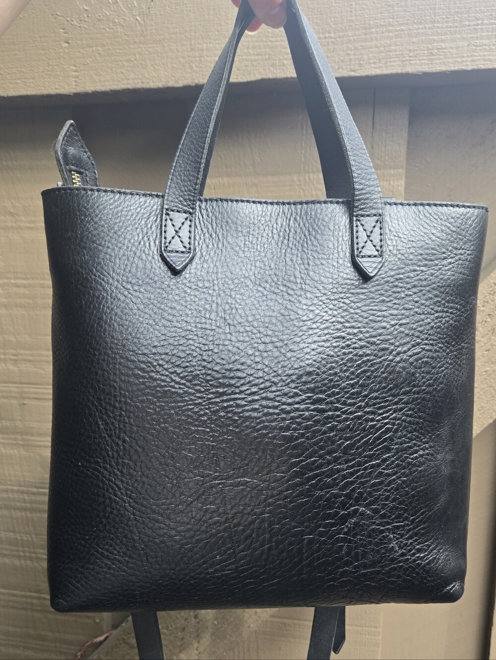 Madewell Zip Top Transport Crossbody Black Leather Tote Small - Picture 12 of 13